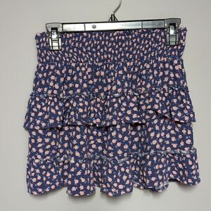 aerie Blue and Pink Floral Skirt
